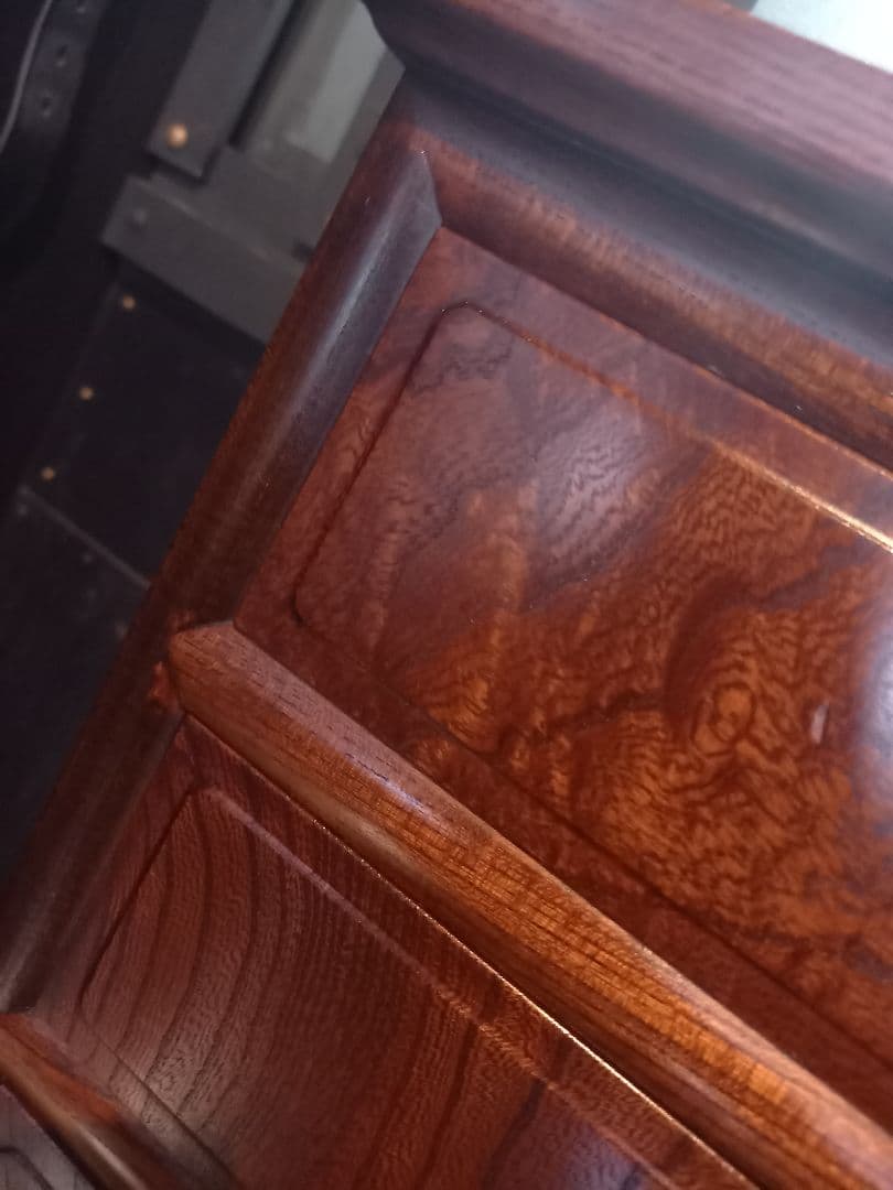 和物　高級　木組細工　欅　良杢目　無垢材　一枚板　重厚　大引き出し　五杯