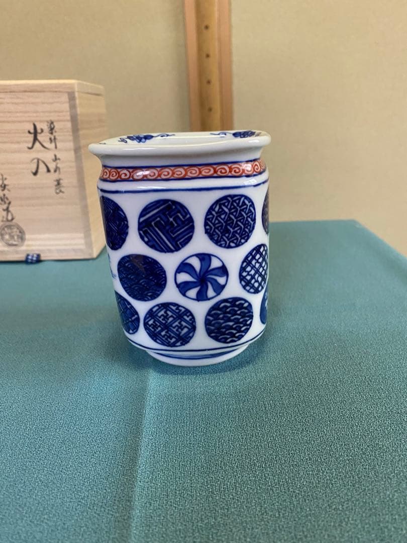 ⭐️本日限定⭐️茶道具/火入 林淡幽 『染付山水菱』五山窯