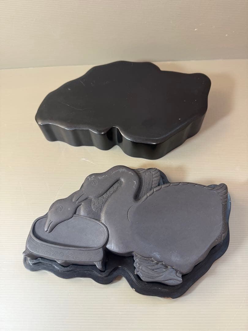 2706 中国古硯　鴛鴦文　時代物