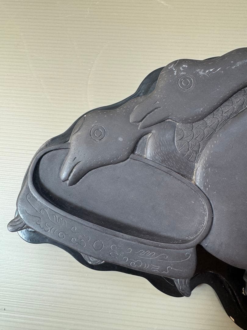 2706 中国古硯　鴛鴦文　時代物