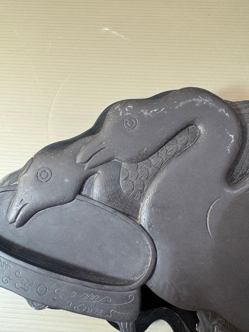 2706 中国古硯　鴛鴦文　時代物