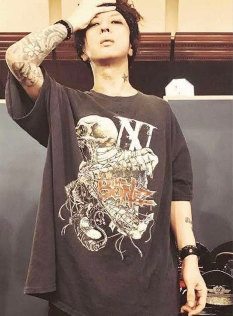 ✴︎The BONEZ Damaged Skull Tee Tシャツ L