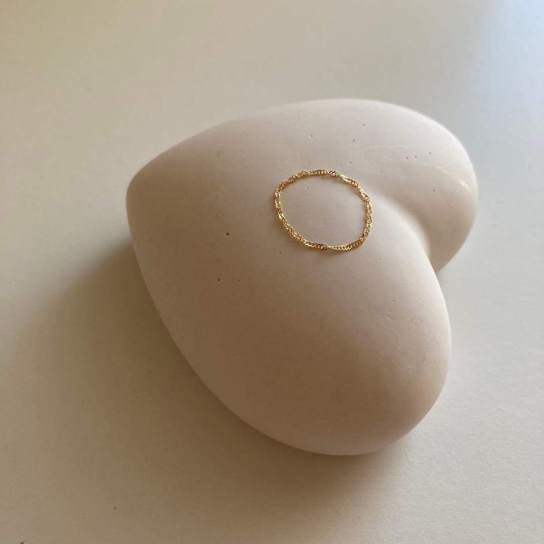 新品 18金 K18 リング 16号 チェーンリング 即日発送