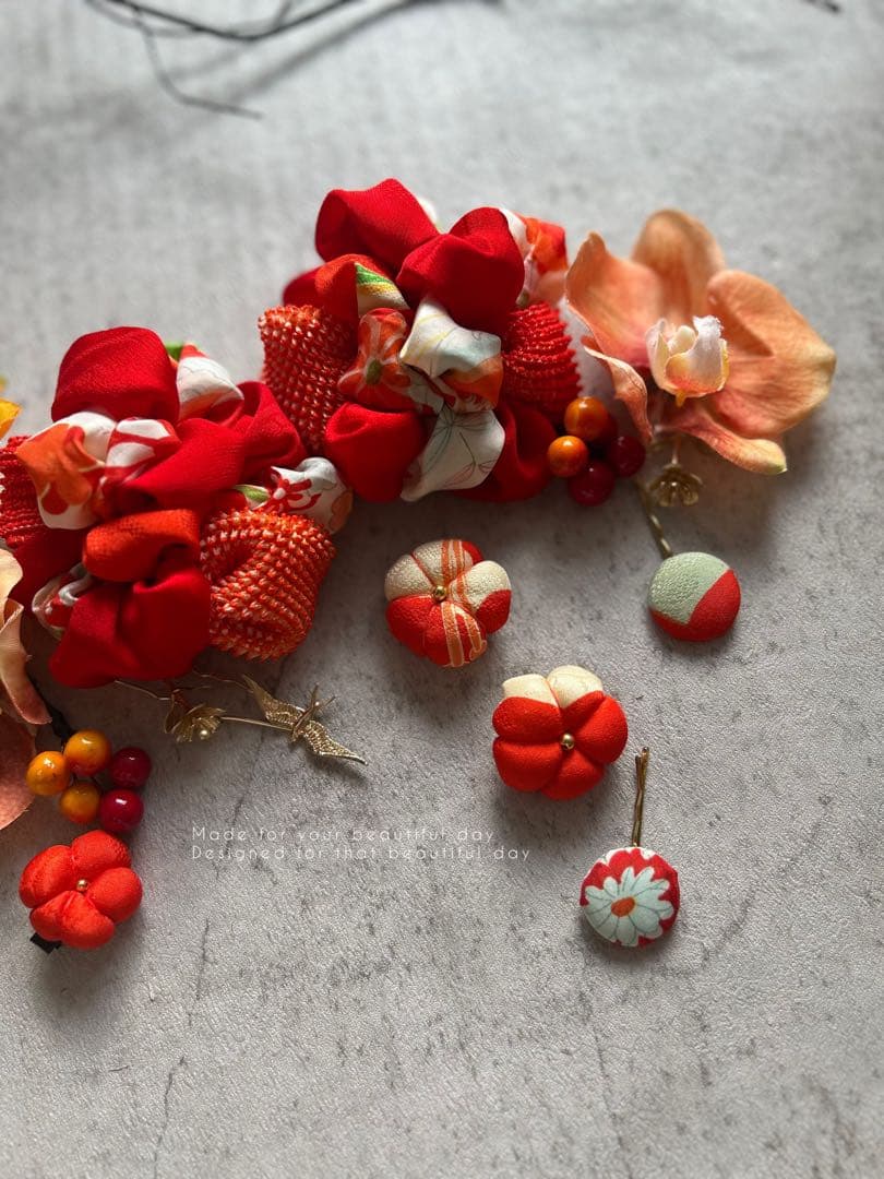 ぴーち様order髪飾り