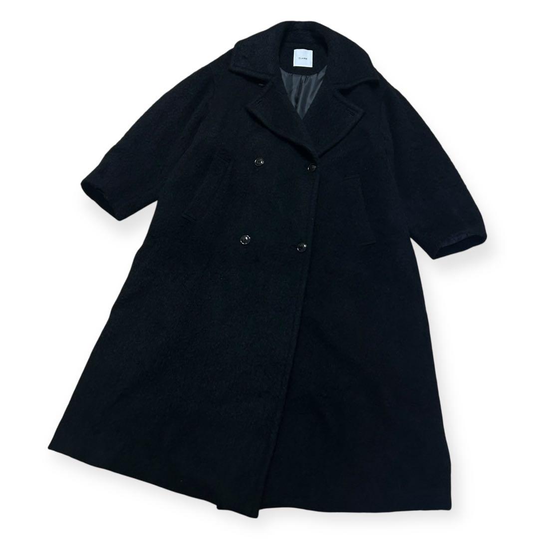 CLANE ミックスシャギーレディコート モヘヤ混 1 ブラック