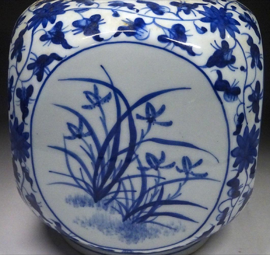 中国古玩 青花 染付 花瓶 大明宣徳年製 時代物 唐物 t99147-1