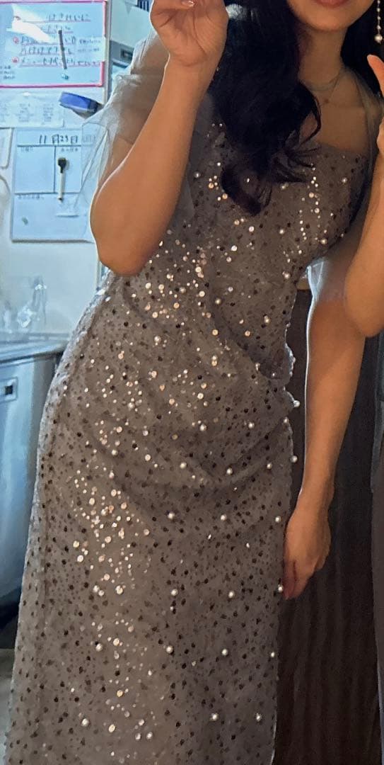 お値下げ中　leja ドレス　パール　スパンコール　結婚式　二次会