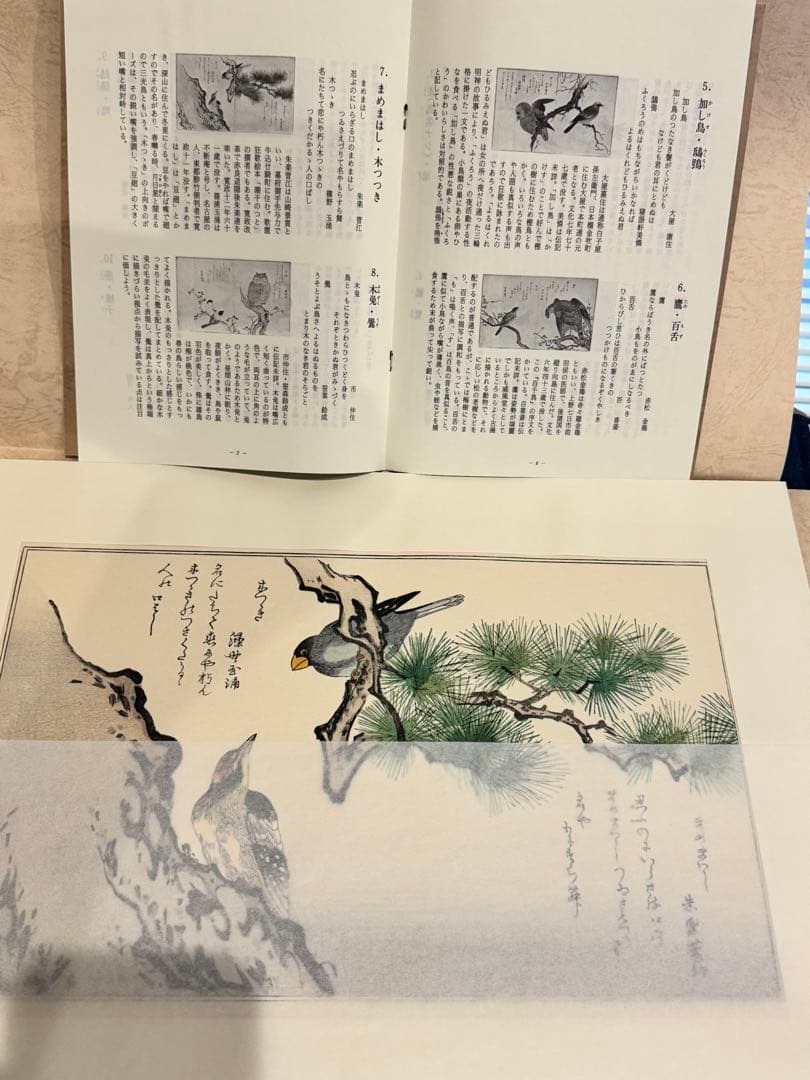 喜多川歌麿画 「絵本百千鳥」手摺木版画 計14枚 解説付