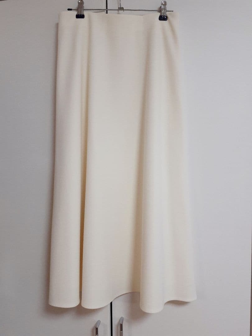 新品 エムプルミエ ニットジョーゼットウエストゴムミディスカート