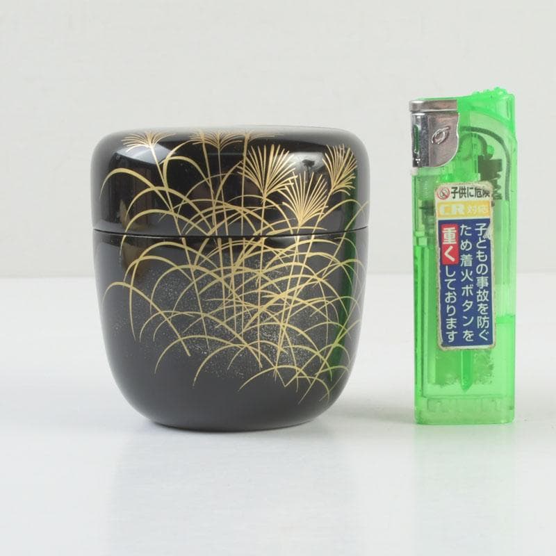 茶道具　智斎造　武蔵野蒔絵　中棗　共箱　V　9522