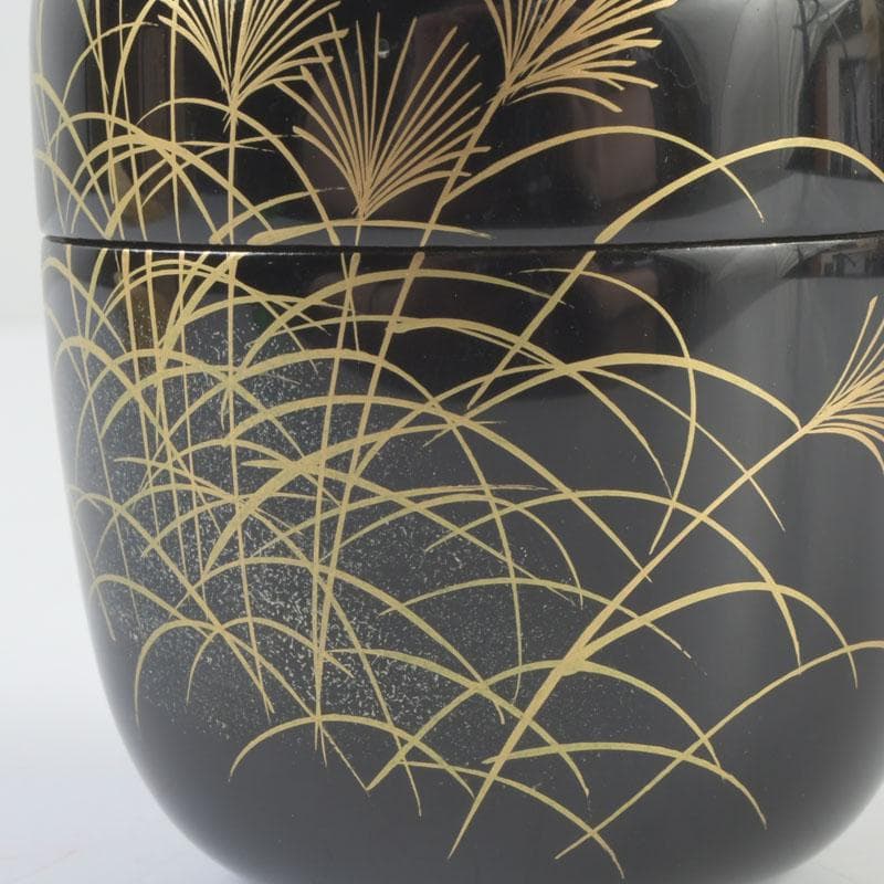 茶道具　智斎造　武蔵野蒔絵　中棗　共箱　V　9522