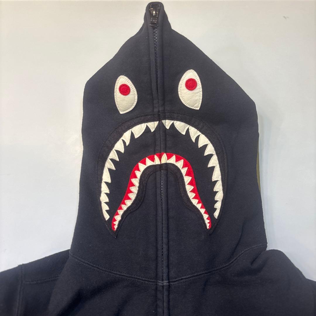 A Bathing Ape シャークデザイン パーカー Sサイズ ブラック