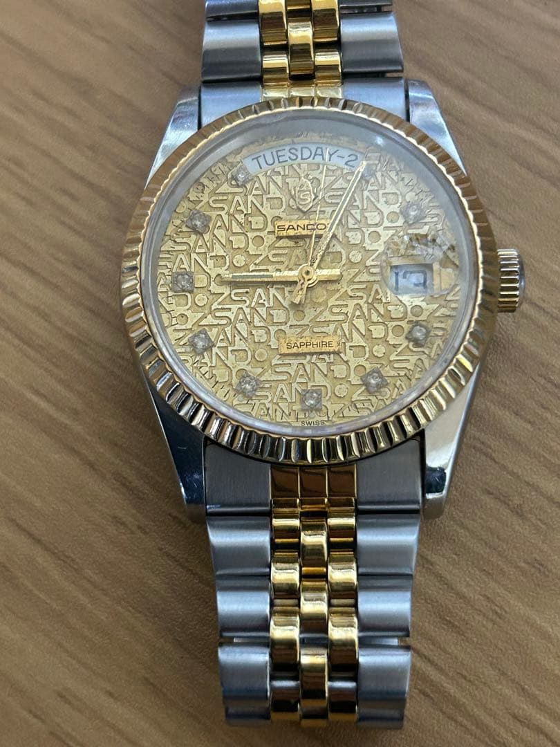 SANDOZ 自動巻き時計 デイデイト ETA2834-2