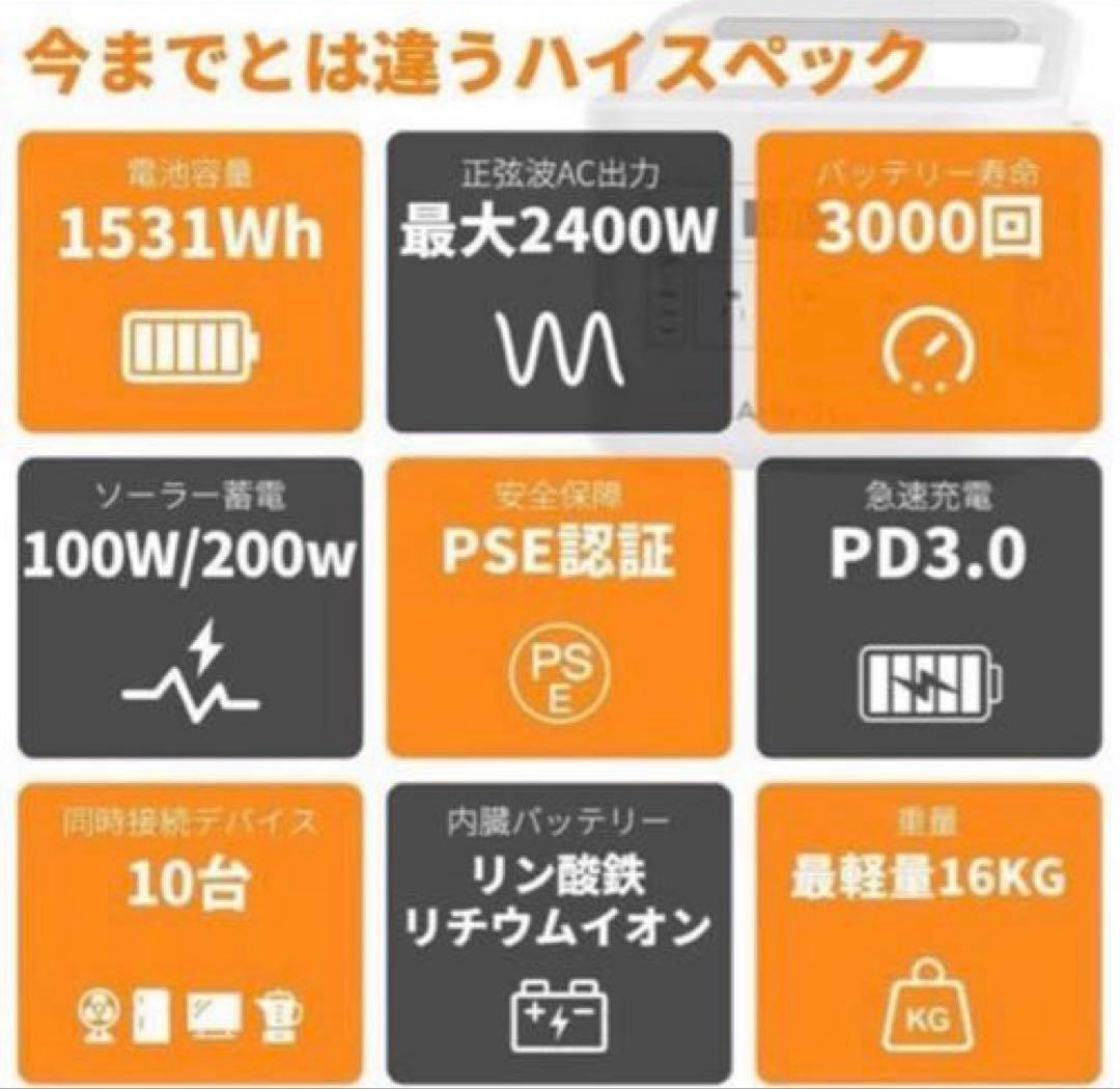 AIWOLL ポータブル電源 1200W 1531Wh 新品未開封品❣️