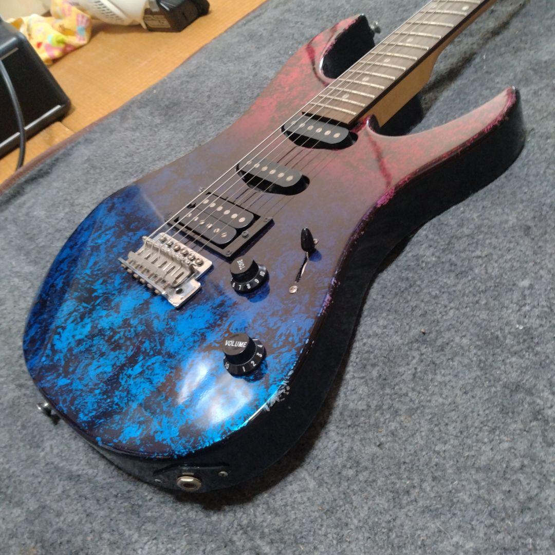 3色グラデーションカラー 世界に1本 カスタムペイントノーブランドエレキギター
