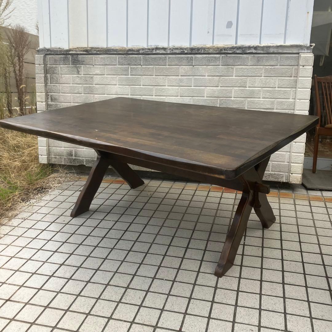 北欧レトロ カリモク ルスティック 大型 木製ダイニングテーブル ビンテージ