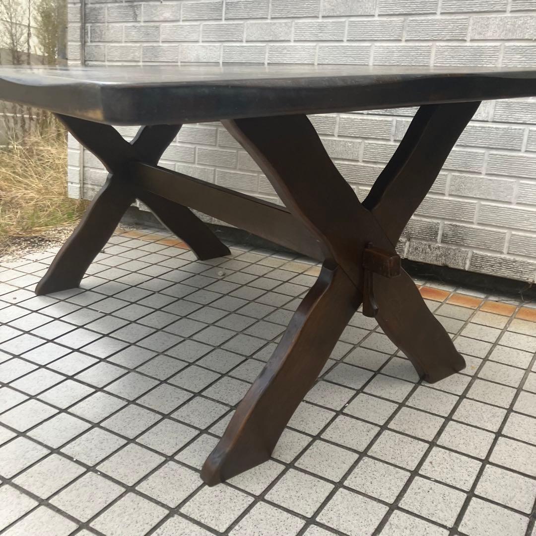 北欧レトロ カリモク ルスティック 大型 木製ダイニングテーブル ビンテージ