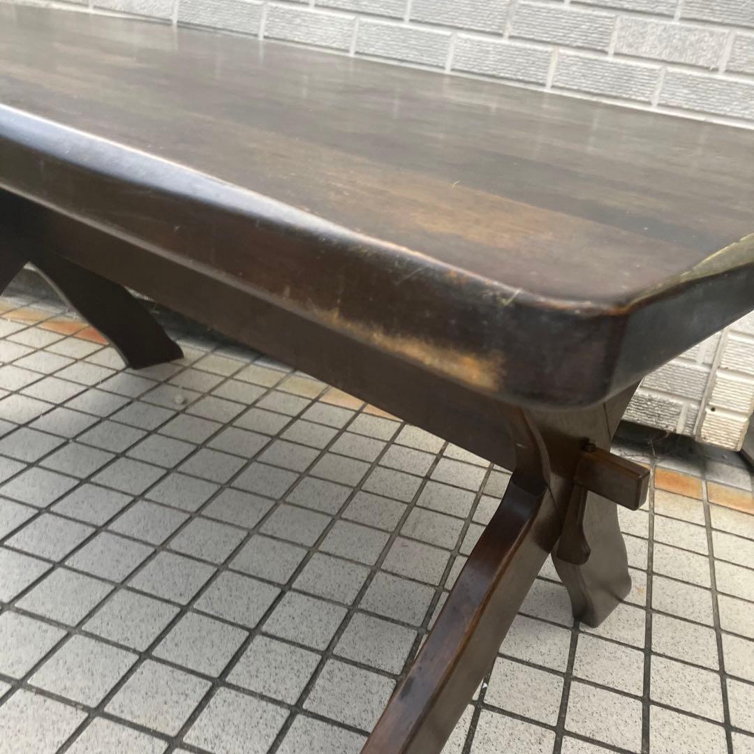 北欧レトロ カリモク ルスティック 大型 木製ダイニングテーブル ビンテージ