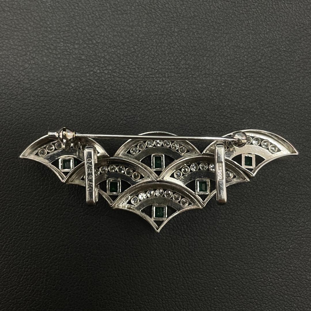 Pm900 エメラルドとダイヤモンドのブローチ2WAY
