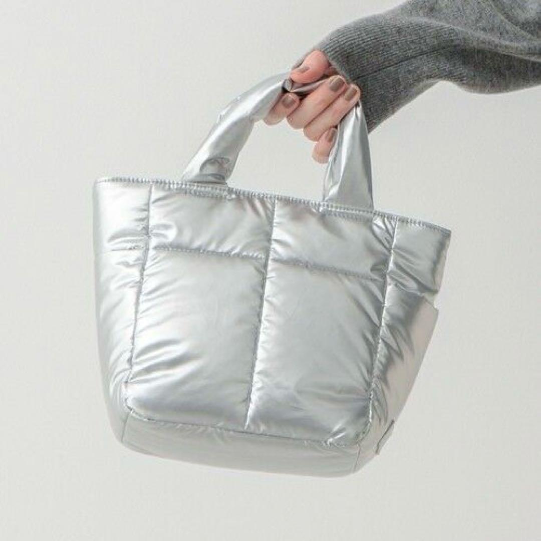 未使用タグ付き 23区 パデッド ミニ ショルダーバッグ シルバー キルトバッグ