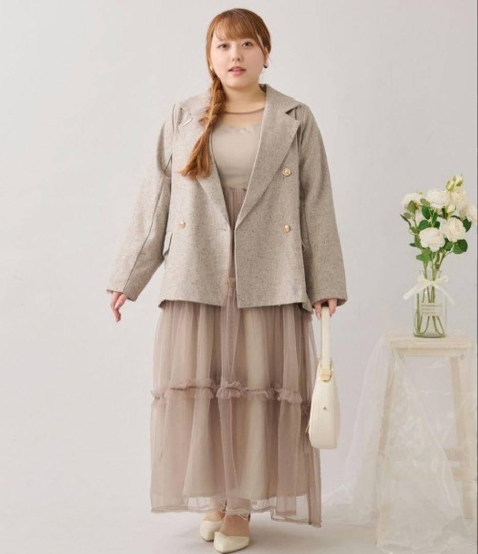 Louiosy バックリボンチュールティアードワンピ+キャミワンピSET