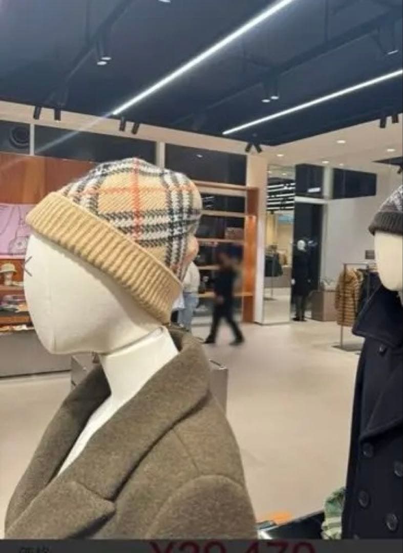 BURBERRY チェック柄ニット帽 ビーニー