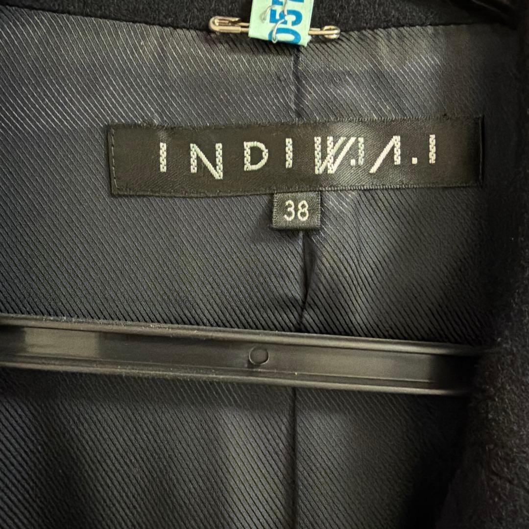 INDIVIインディヴィ　チェスターコート ブラック　カシミヤ