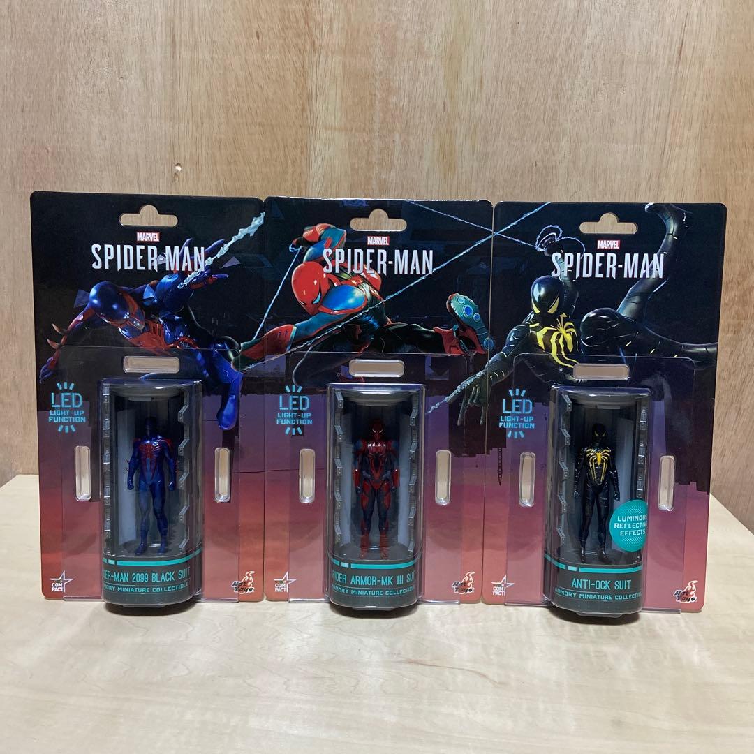 （新品未開封）スパイダーマン 格納庫LEDフィギュアセット　5体セット
