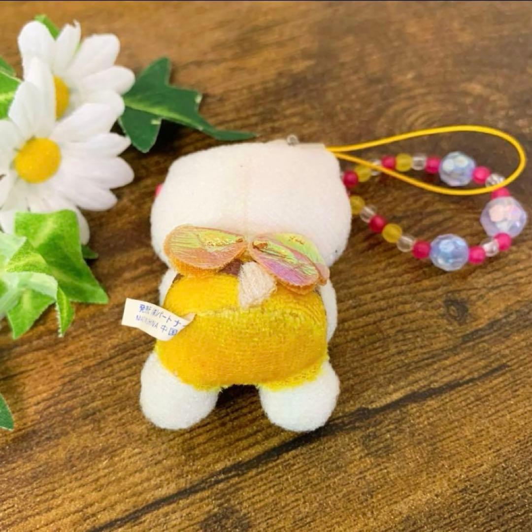 激レア　ハローキティ ミツバチ マスコットビーズ付き　キーホルダー ストラップ