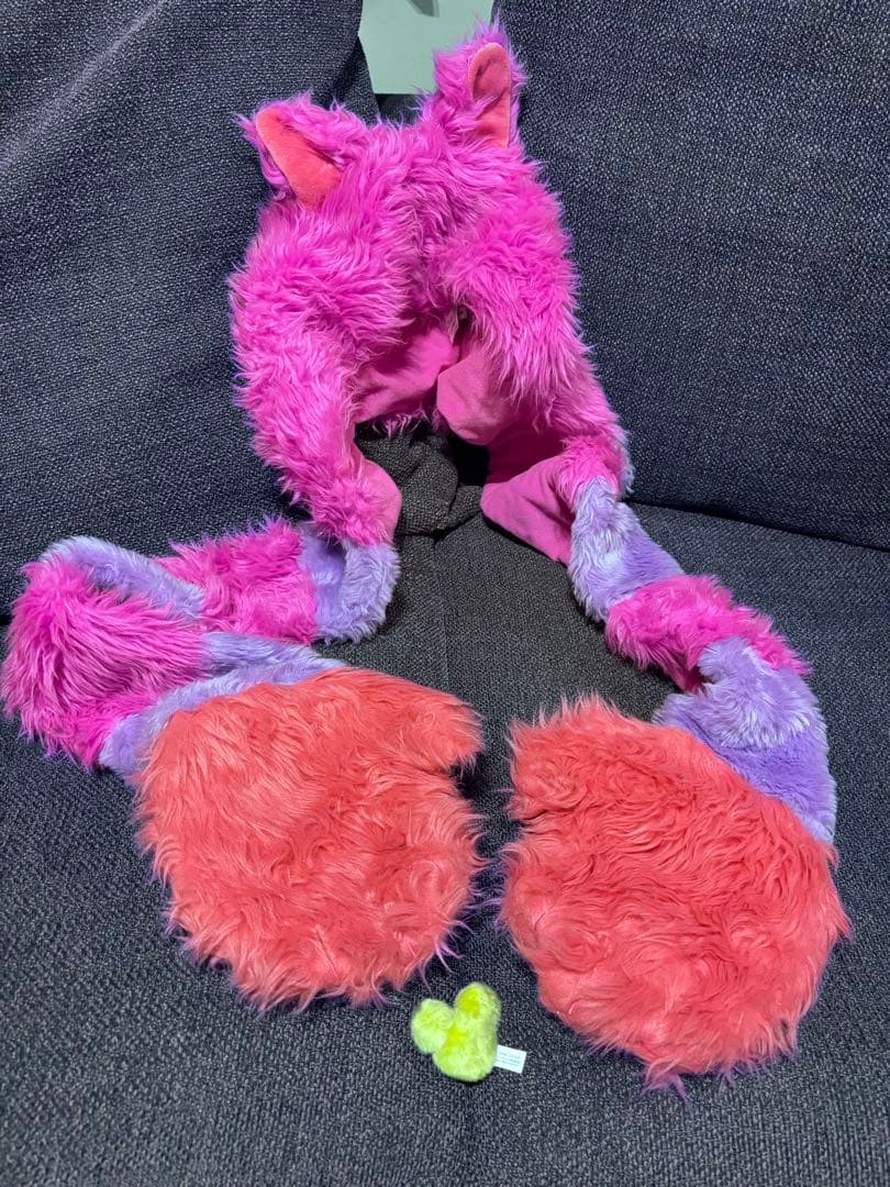 チェシャ猫　ファンキャップ　マフラーキャップ　ディズニー　手袋　　チシャネコ