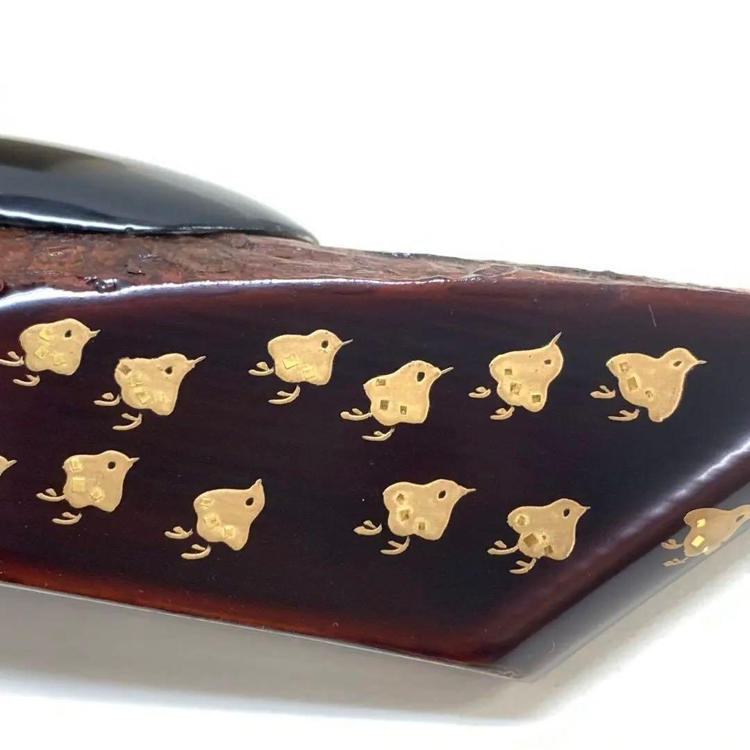 香合 前端春斉 蜑小舟 共箱 千鳥 金 工芸 茶道具 茶の湯