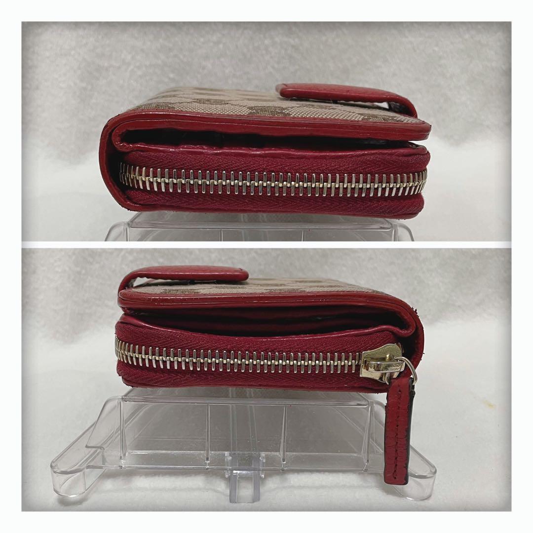 最終値下げ‼️ GUCCI グッチ キャンバス 二つ折り財布 ベージュ レッド