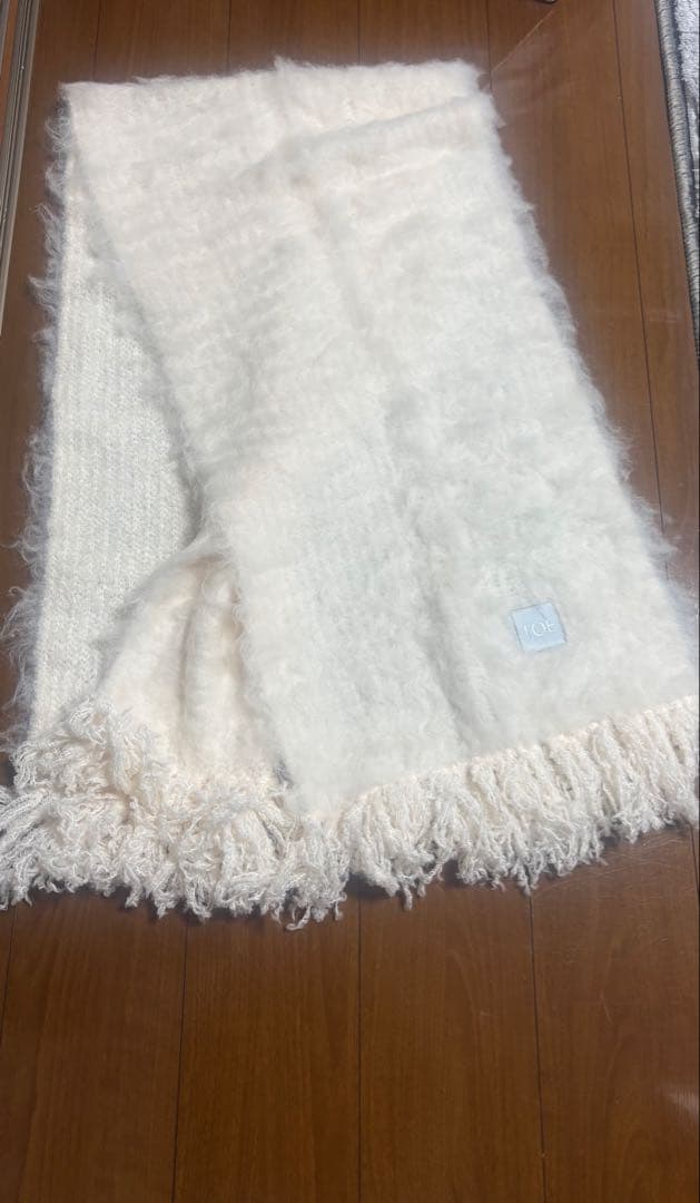 (お値下げ中) THE TOÉ ホワイトフリンジマフラー