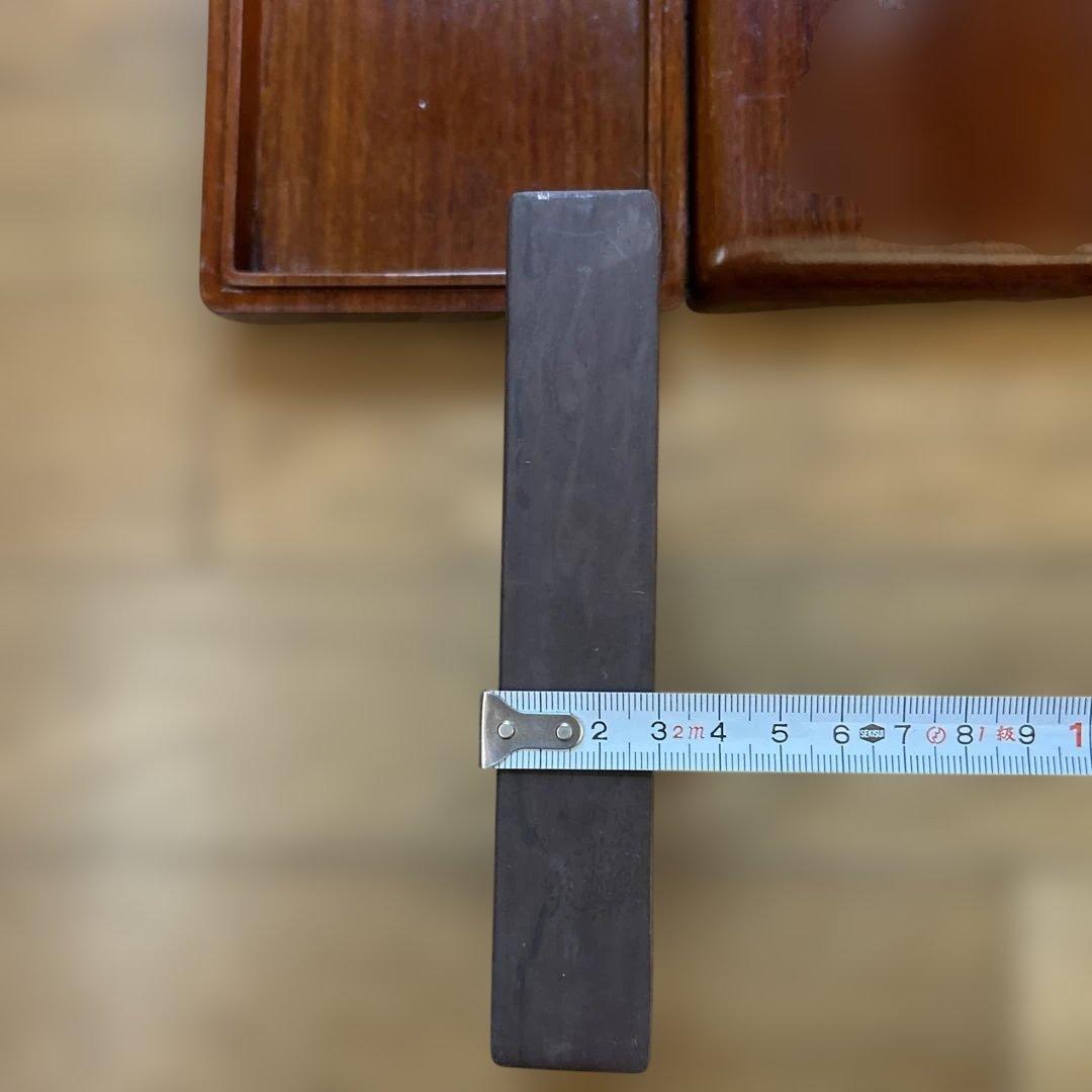 中国骨董大きめ端州石 【中国端渓麻子坑細工彫刻双鳳菊花図貴重紫端古硯】新品未使用