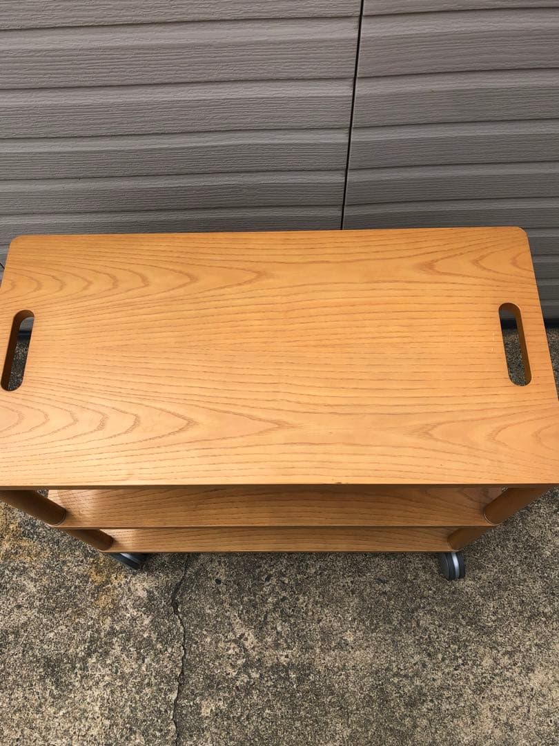 arflex/アルフレックス　木製 3段サイドテーブル キャスター付き