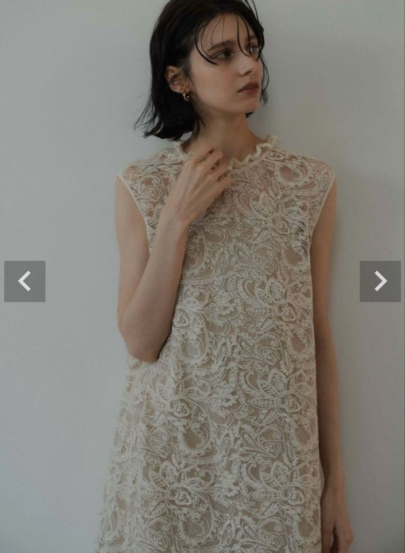 【美品】LE’RURE 新作Prism lace A-lineドレス