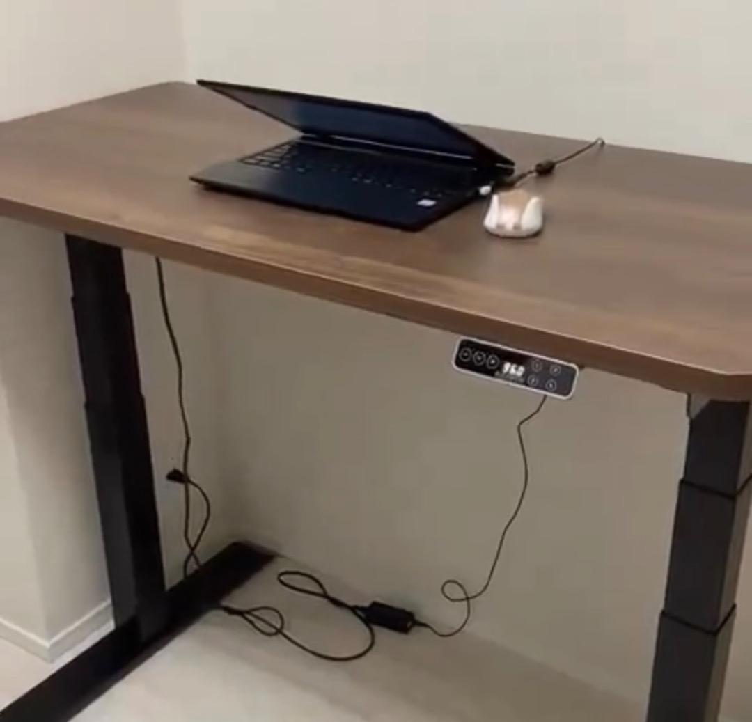 FLEXISPOT e7 電動昇降デスク 脚と天板　ブラック・グレイウッド