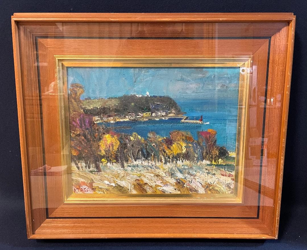 ま*も様 「真作」太佐寿一郎　風景画　油彩画　額装　サイン有り　F6号