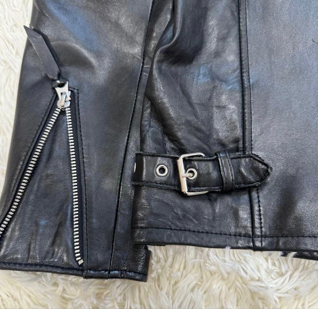 極美品✨Schott　ショット　ライダースジャケット　レザー　L　羊革　シングル