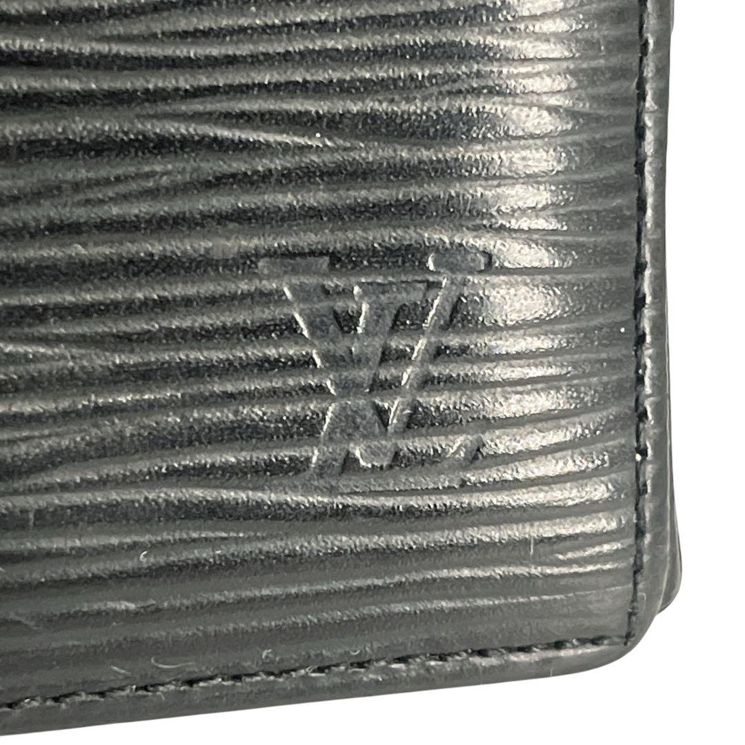 ルイヴィトン　ポルトモネ　ボワット　ケース　エピ　小銭入れ　ロゴ型押し　黒