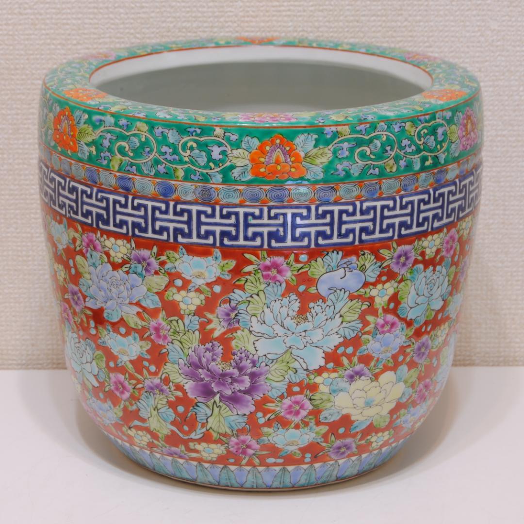伊万里 十錦手 色絵 火鉢 手炙り 金魚鉢 メダカ鉢 睡蓮鉢 植木鉢 古玩 2