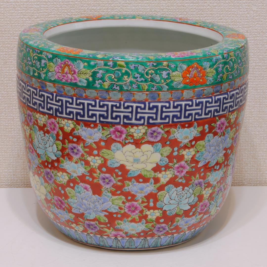 伊万里 十錦手 色絵 火鉢 手炙り 金魚鉢 メダカ鉢 睡蓮鉢 植木鉢 古玩 2