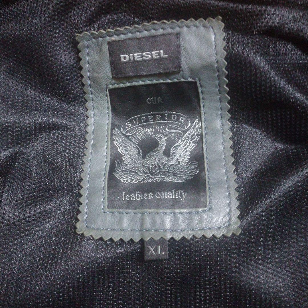 DIESEL フード付きレザーパーカー