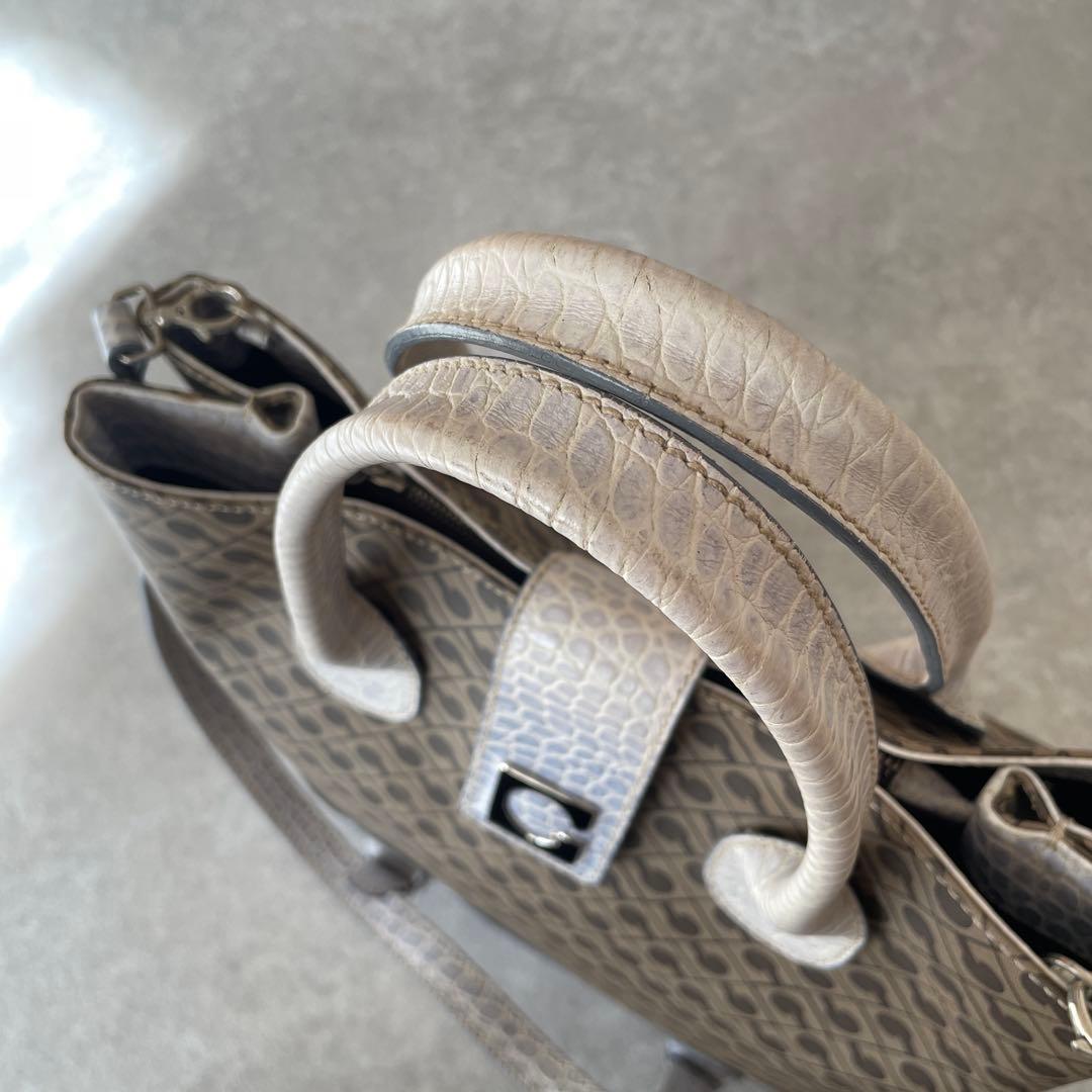美品【希少】GHERARDINI ゲラルディーニ クロコ レザー トートバッグ