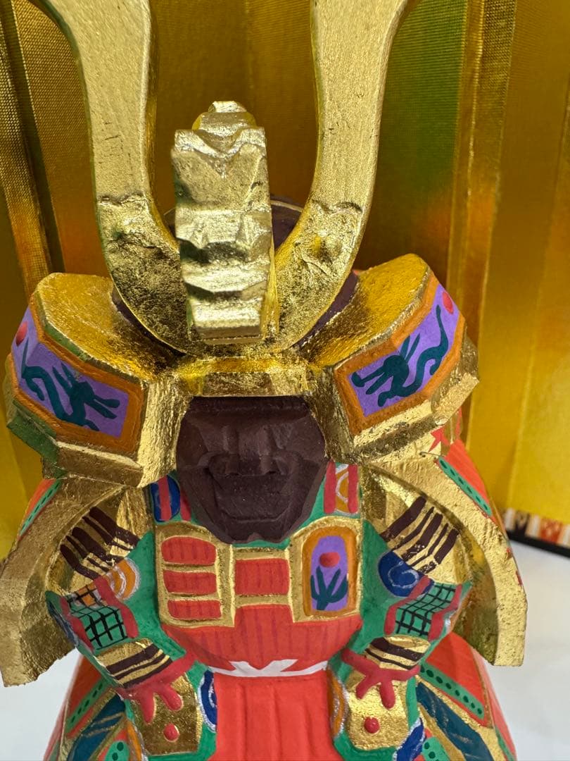 奈良 一刀彫　具足　神泉作　ヴィンテージ　五月人形