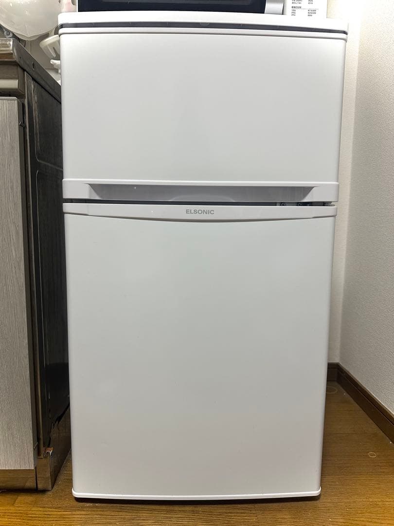 【美品】 2ドア冷蔵庫 ELSONIC 85L