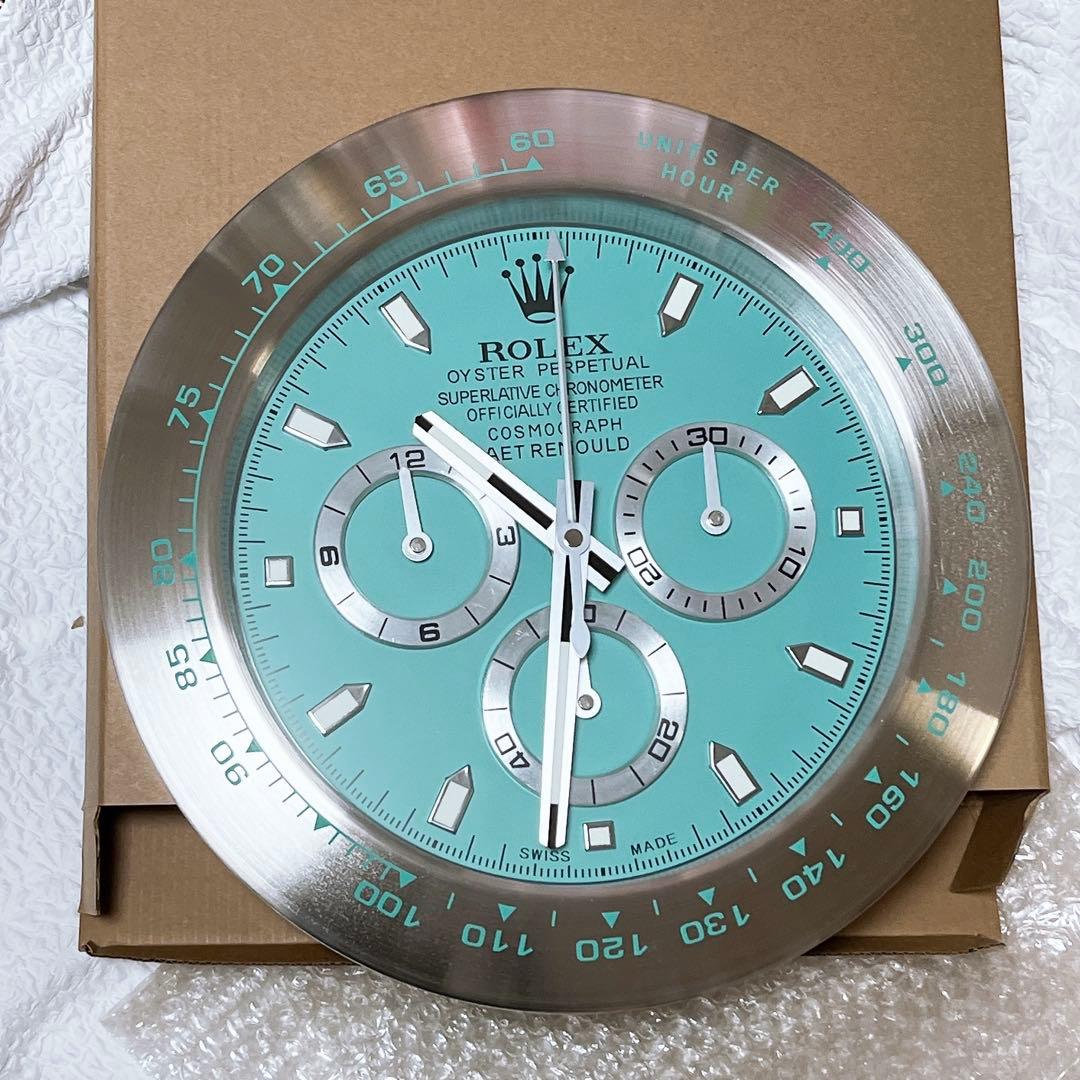 Y*Y様 海外販促品 新品　ROLEXロレックス 掛け時計 ティファニーブルー