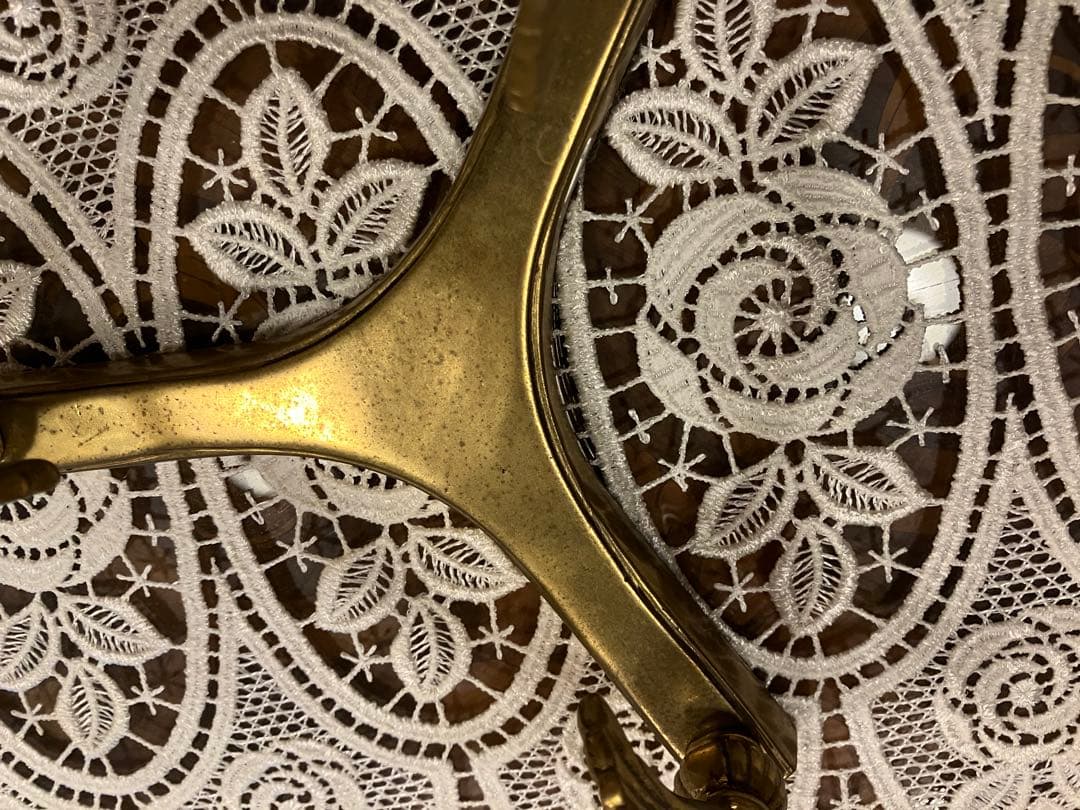 青色ガラスボウル 金属スタンド付き