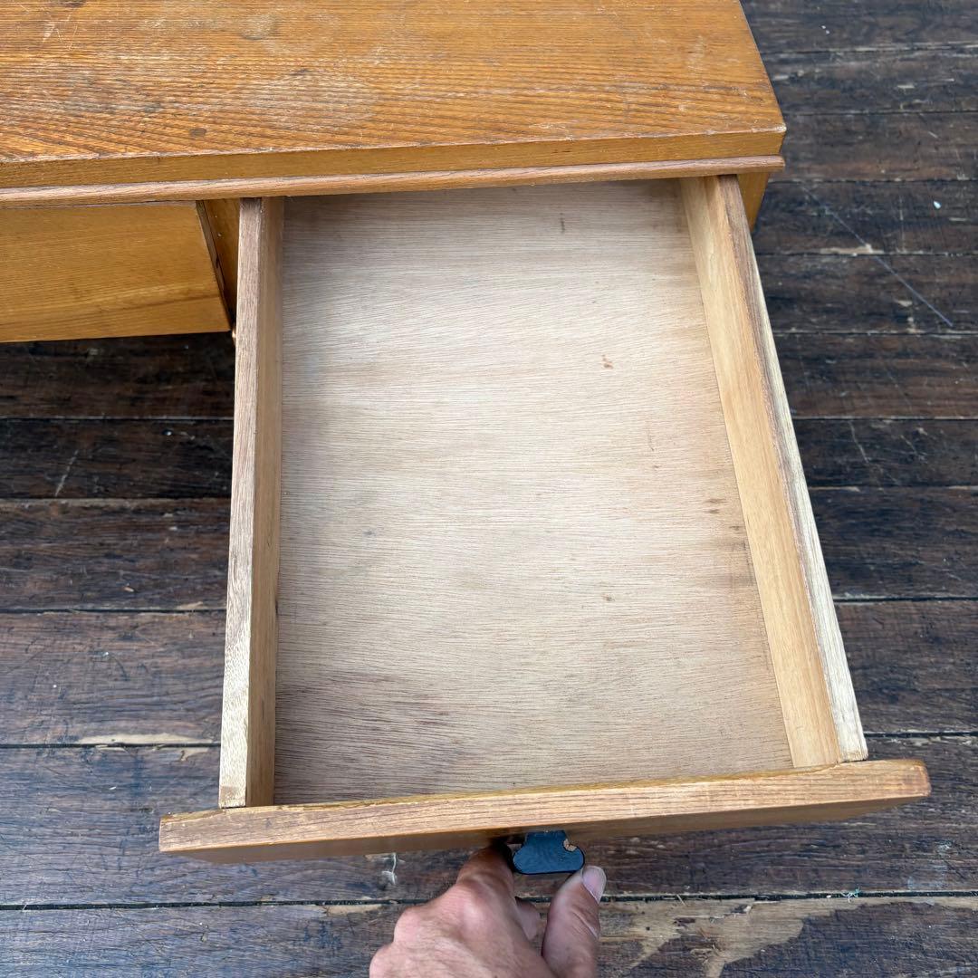 昭和レトロ 古家具 木製文机 引き出し付き座卓 書斎机 ビンテージ ヴィンテージ