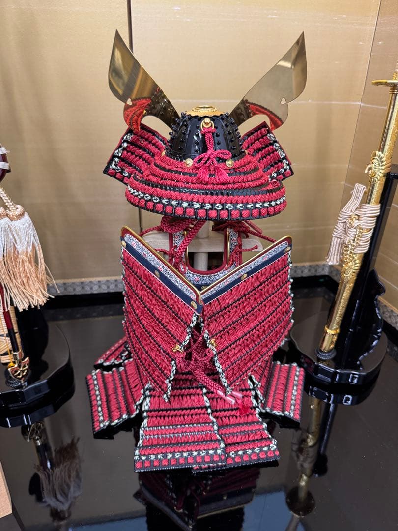 五月人形 鎧飾り 1/4 源義経 奉納 鎧 コンパクトモダン インテリア